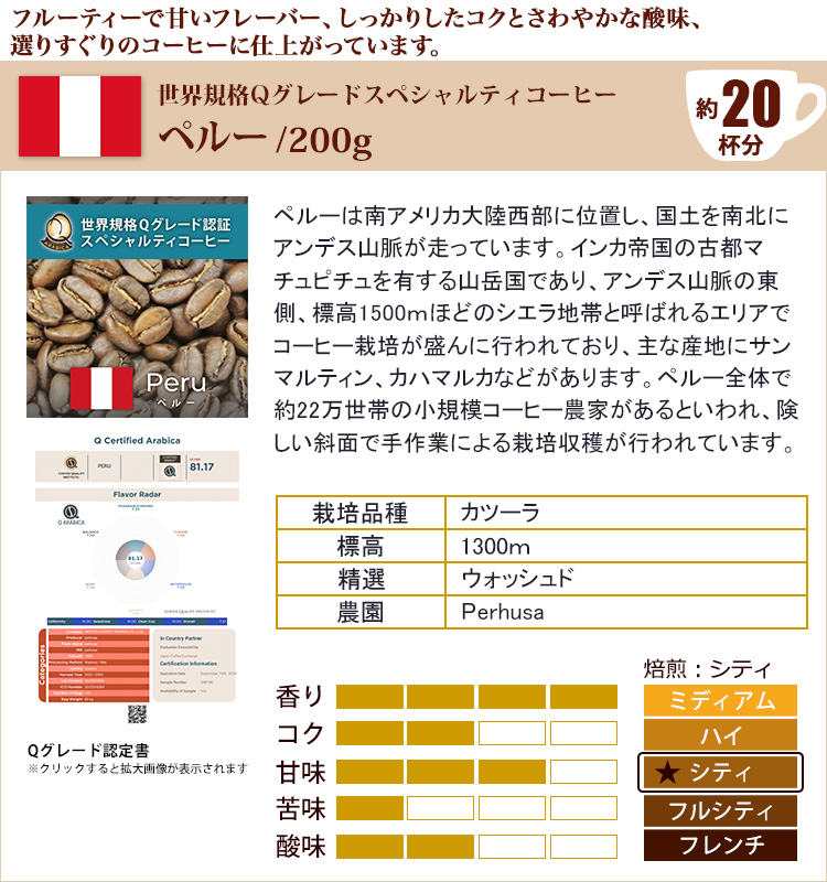 Qグレード認定豆   6種類飲み比べ (Qニカ・Qグァテ・Qペル・Qコロ・Qブラ・Qタン 各200g) 珈琲豆　コーヒー　加藤珈琲　送料無料